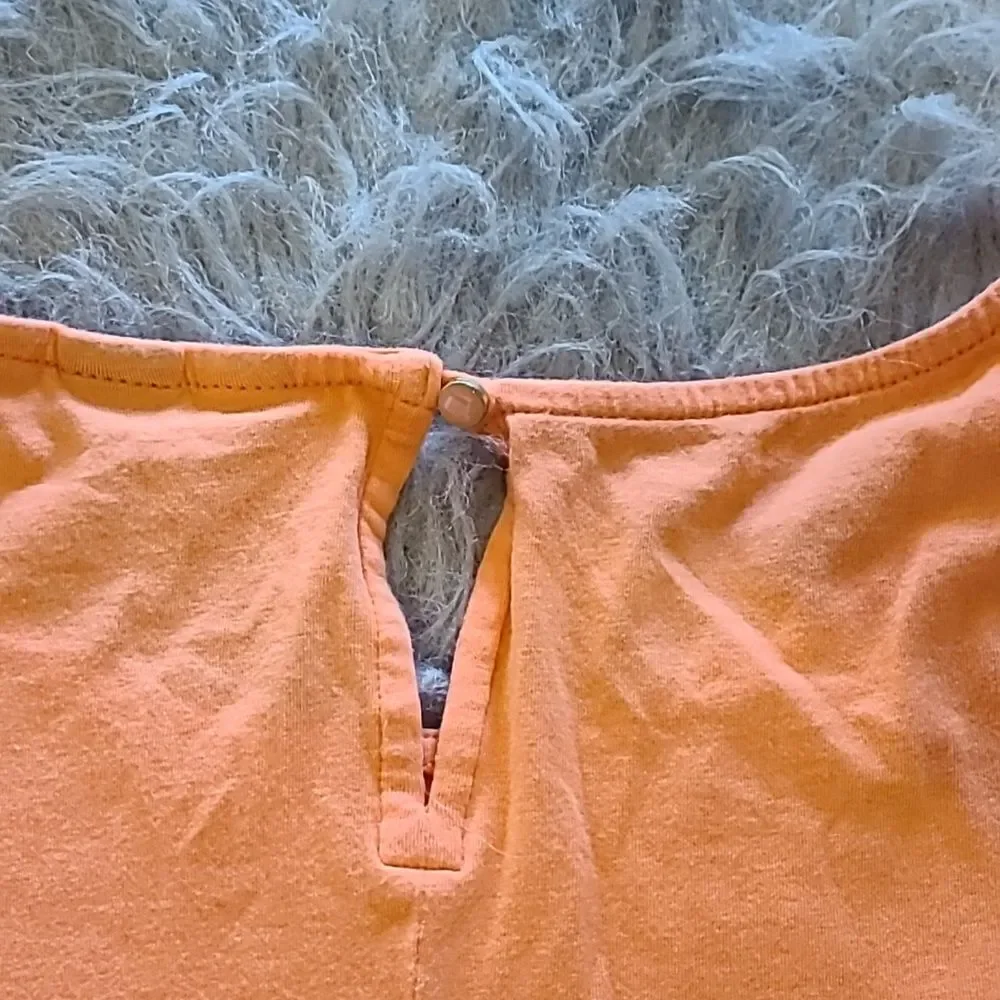Lands end bright orange soft cotton stretch tshirt with flowy back size large - Picture 8 of 8